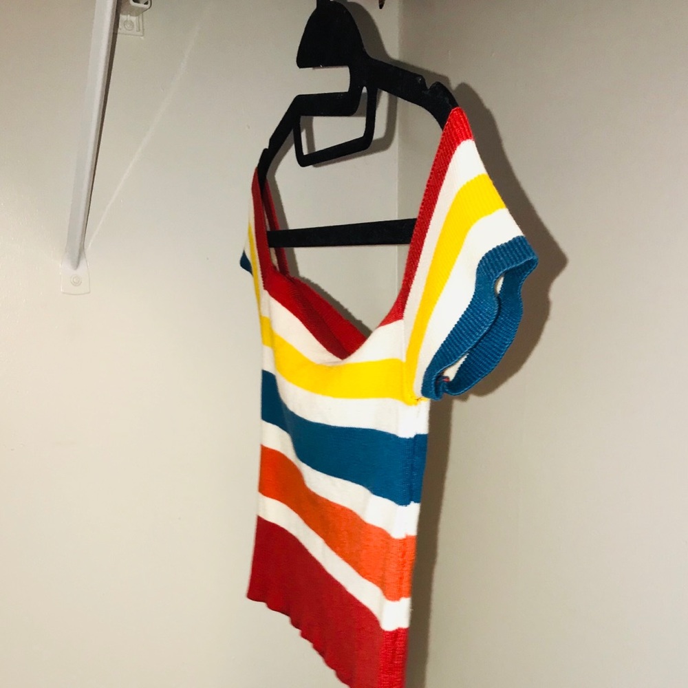 Off shoulder multicolored crop top